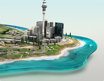 滨海城市三维场景作品